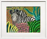 Untitled (Zebra) by Edward Lupper, oil on board, sold Dec 2024