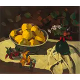 Still Life with Fruit and Flowers by Alan McCorkle, oil on canvas, sold Dec 2024