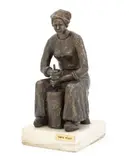 Untitled by Tanya Poust, Bronze Butter Churning Woman Sculpture, sold Mar 2026
