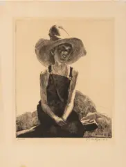 Jackie by John Edward Costigan, 1972, Etching, sold Mar 2026