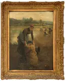 Farm Woman with Potato Sack by Luis Jiménez Aranda, circa 1900, Oil on Canvas, sold Mar 2026