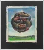 Holding Hands Amongst a Landscape Scene by Stanislaw Andrzej Zagorski, Mixed Media on Unstretched Canvas, sold Mar 2026