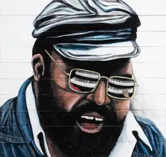 Merl Saunders by Gene Mosles, 2012, acrylic on wood panel, sold Jan 2025