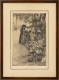 Blumenmarkt in Paris by Ferdinand Schmutzer, Etching on Paper, sold Apr 2026