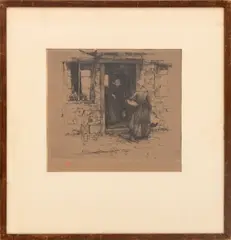 Breton Fish Seller by Tavík František Šimon, 1912, Etching on Paper, sold Apr 2026