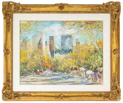 Central Park in Autumn by Kamil Kubík, 1989, Pastel on Paper, sold Apr 2026
