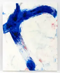 Abstract Composition in Blue by Robert O'Meara, Oil on Canvas, sold Apr 2026