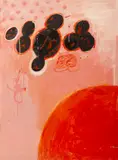 Abstract Composition in Pink by Elfi Schuselka, Acrylic on Paper, sold Apr 2026