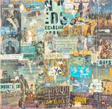 Purpsurpio by Mike Falcon, 2014, Collage on Canvas, sold Apr 2026