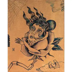Golden Rose by Don Ed Hardy, 1994, mixed media on canvas, sold Feb 2025