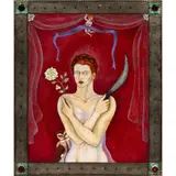 Pintura de Una Oracion by Susan Marie Dopp, 1992, mixed media on board, sold Feb 2025