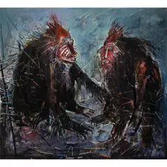 The Summit Conference by John Alexander, 1986, oil on canvas, sold Feb 2025