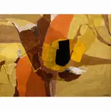 Hoolaulea (Festival Gathering) by Jared Young Chong, 1976, mixed media on board, sold Feb 2025