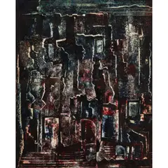 Night by Cady Wells, 1950, mixed media, sold Feb 2025