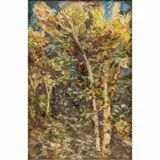 Alpine Alders by Glenn Anthony Wessels, 1964, acrylic and oil on board, sold Feb 2025