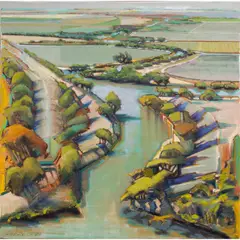 Spring Squared by Deladier Almeida, 2016, oil on canvas, sold Feb 2025