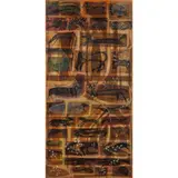 Untitled (Flora and Fauna) by Marcia Gaiter, 1960, oil on masonite, sold Feb 2025