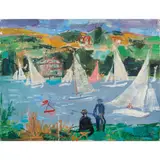 Boats on the Lake by Emilio Grau Sala, oil on canvas, sold Feb 2025