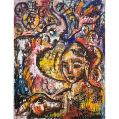 Siddartha's Contemplation No. 2 by Senaka Senanayake, 1970, oil on canvas, sold Feb 2025