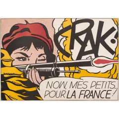 Crak! by Roy Lichtenstein, 1964, lithograph in colors, sold Feb 2025