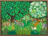 Haitian Jungle Landscape Scene by F. Jacques, Acrylic on Canvas, sold Apr 2026