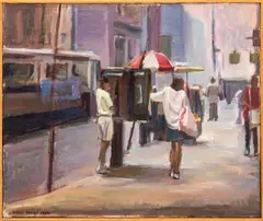 New York City Street Scene by Renee Berger, 1986, Oil on Canvas, sold Apr 2026