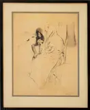 L'Aieule" [The Grandmother] by Louis Legrand, Etching and Aquatint, sold Apr 2026