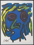 Blue Head by Peter Robert Keil, Acrylic on Paper, sold Apr 2026