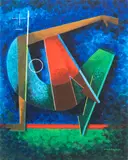 Geometric Composition by Otto Storch, Oil on Canvas, sold Apr 2026