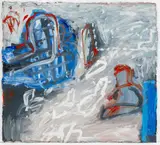 Abstract Composition by Elfi Schuselka, Oil on Unstretched Canvas, sold Apr 2026