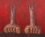 Abstract Surrealist Composition by Domenick Capobianco, Oil on Canvas, sold Apr 2026