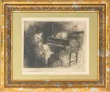 Woman at Piano by William Frederick Foster, Etching on Paper, sold Apr 2026