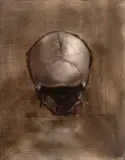My Thick Skull by Laura Karetzky, 2002, Oil on Wood Panel, sold Apr 2026