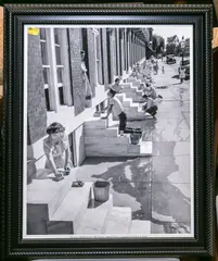 Untitled by A. Aubrey Bodine, circa 1945, marble front steps, sold Aug 2026