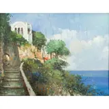 Capri by Gian Gianni, oil on cradled panel, sold Feb 2025