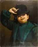Boy Smoking by Salvatore Maresca, oil on canvas, sold Feb 2025