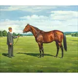 Thoroughbred by James Slick, oil on canvas, sold Feb 2025