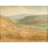 California Foothills with Lupine by Xavier Martínez, watercolor, sold Feb 2025