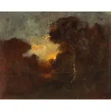 Pond in the Woods by William Keith, oil on canvas, sold Feb 2025