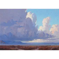 Desert Landscape with Clouds by Carl Sammons, oil on canvas, sold Feb 2025