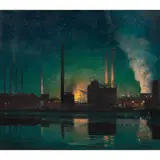 Pittsburgh Steel Mills on the Monongahela River by Walter L. Greene, oil on canvas, sold Feb 2025