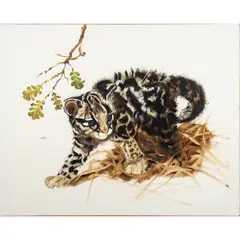 Margay Kitten by Bryan Wilson, 1972, oil on canvas, sold Mar 2025