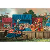 17th Century Tournament by Russell R. Tripp, 1992, acrylic on board, sold Mar 2025