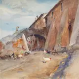Untitled by Onorato Carlandi, watercolor, sold Mar 2025