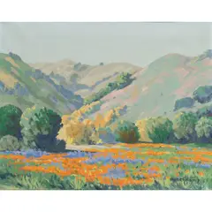 Landscape with Flowers by Adolf Hasenkamp, oil on canvas, sold Mar 2025
