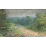 Untitled (Caught in a Shower) by Walter Paris, 1898, watercolor, sold Mar 2025