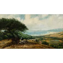 Bolinas Beach from Hilltop by Ludmilla Welch, oil on canvas, sold Mar 2025