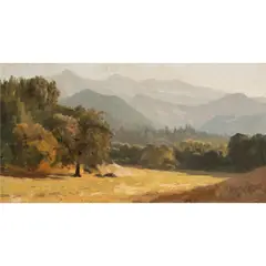 Untitled (Landscape with Mountain and Valley) by Thaddeus Welch, oil on canvas, sold Mar 2025