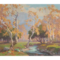 Autumn by Marion Wachtel, oil on canvas, sold Mar 2025