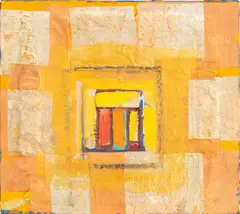 Abstract Composition by Edith Isaac-Rose, 2001, Mixed Media Collage on Canvas, sold May 2026